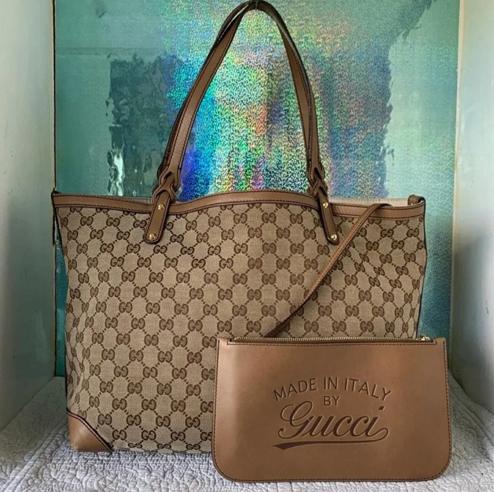 Gucci canvas monogram tote